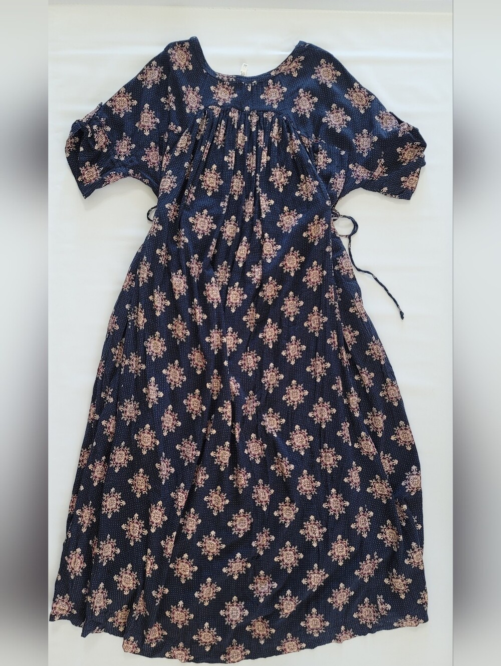 Free People Oasis Maxi Dress Boho V-Neck Short Kimono Sleeve Pockets Festival S - Picture 10 of 10